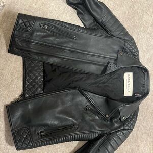 Leather bomber